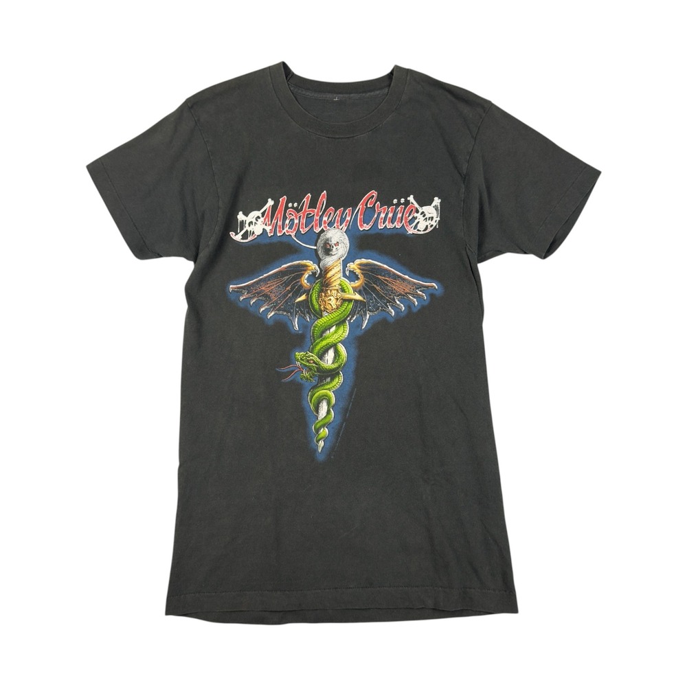 Vtg Motley Crue Dr Feelgood Tee Men's‎ S Black 80s Band Tour Shirt Single Stitch